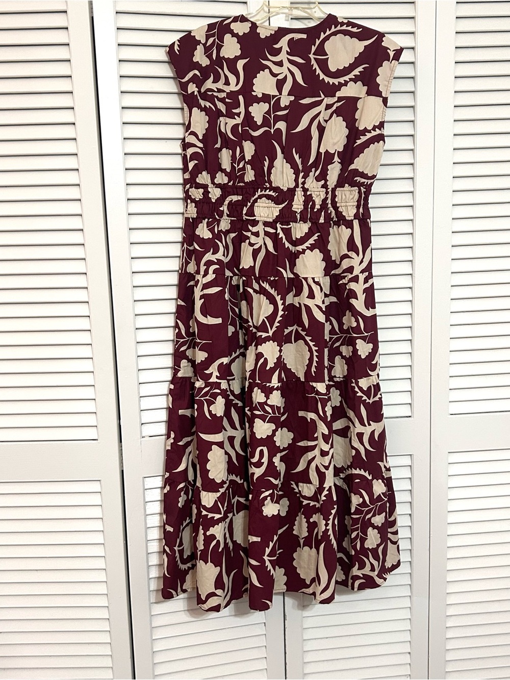 Anthropologie maxi burgundy dress smocked fall cottage romantic vintage NWT XL - Picture 9 of 10